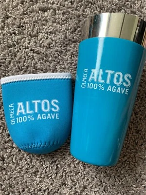 Altos 100% Agave Cocktail Shaker & Koozie Combo. Never Used! Unique!!