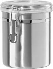 OGGI Stainless Steel Kitchen Canister 52 Fl Oz - Airtight Clamp Lid, Clear See-T