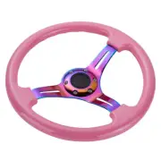Universal 14" 350mm 45mm Deep Pink ABS Steering Wheel Neochrome Spoke with Horn (for: Toyota)