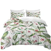 Green Leaves and Berries Quilt Cover