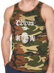 Brixton Men's Coors Hops Tank Top, Camo