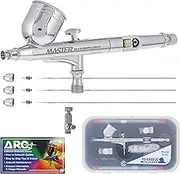 Master Airbrush G233-SET Multi-Purpose Precision Dual-Action Gravity Feed Airbrush Professional Set