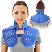 Gel Ice Pack for Neck and Shoulder, Reusable Cold Neck Wrap for Pain with Adjustable Straps, Flexible Hot Cold Therapy Compress Pad for Swelling, Injuries, Stress, Tension Relief