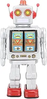 Wind Up Vintage Robot, Metal Tin Drumming Robot, Retro Classic Clockwork Spring for Collection, Xmas, Gifts, Party, Birthday, Festival