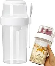 The Go Cereal Cup,Spill-Proof Portable Cereal and Milk Container - 1070ml Breakfast Container for Yogurt, Oatmeal, Blueberries, Fork Included