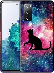 GlamCase for Samsung Galaxy S20 FE 5G / 4G / 5G 2022, Samsung Galaxy S20 FE 5G / 4G / 5G 2022 Case - Cat Galaxy Stars Printed Sleek Cute Plastic Hard Designer Back Case for S20 FE 5G / 4G / 2022