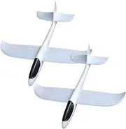 Kisangel 2pcs Aircraft Foam Plane Throwing Flying Present Outdoor for Sports Crafts Home Desktop Decorations White