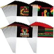 200 Pcs Juneteenth Flags Small Mini Hand Held Juneteenth Bunting Celebrate