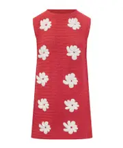 MSGM Sleeveless Crewneck Knitted Dress S,M red