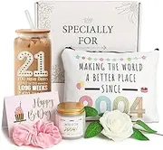 21st Birthday Gifts for Her, 21st Birthday Gifts for Women, Happy 21 Year Old Gifts for Her, 21st Birthday Baskets for Daughter Sister Friend, Unique Gifts for 21st Birthday Female Born in 2004