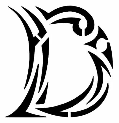 "TRIBAL D" Design Letter Stencil Name Initial Alphabet 4" 5" 6" 7" Inch Sheet