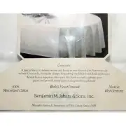 New Benjamin M. Jabara 100% Mercerized Cotton Damask Oblong Tablecloth W Germany