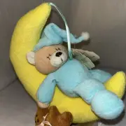 Russ Soft Lullaby Terrycloth Sleeping Bear in Pajamas on Moon Teddy Bear Vintage