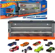 Hot Wheels Interactive Track Display Case With 8 Cars, 1:64 Scale Storage