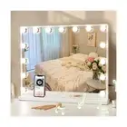 COOLJEEN Hollywood Lighted Vanity Mirror with Bluetooth, USB Charging, 15 Dim...