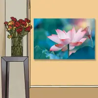 在飛比找momo購物網優惠-【24mama 掛畫】單聯式 油畫布 池塘 美麗花卉 開花 
