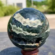 228G Natural Colorful ocean jasperquartz geode crystal sphere ball healing