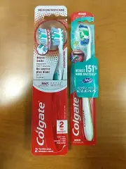 3 Pk: Colgate 360° Advanced Optic White & Tongue/Cheek Cleaner Toothbrush E2B