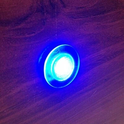 MARINE BOAT LED LIVEWELL ROUND BUTTON BLUE COURTESY LIGHT OEM WATERPROOF