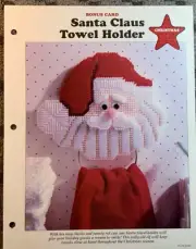 Santa Claus Towel Holder, Christmas Towel Hanger plastic canvas pattern leaflet