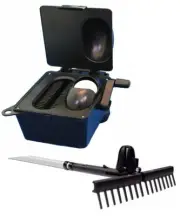 GOLF BALL WASHER & CLUB HEAD CLEANER + GOLF BALL RETRIEVER & BUNKER RAKE 2-N-1