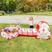 3 IN 1 Kids Toddlers Tunnel Pop Up Play Tent Ball Pit Playhouse Christmas Gift