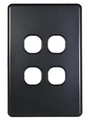 Lucci Power Quantum 4 Gang Plate Only in Matte Black