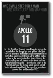 1969 Apollo 11 - Neil Armstrong Moon Landing NEW Classroom History Poster