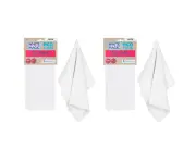 2x White Magic Reusable 70x50cm Tea Towel Absorbent Cleaning/Drying Cloth Snow