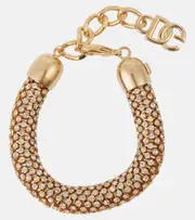 [Dolce & Gabbana] Dolce & Gabbana Crystal-embellished bracelet One Size gold
