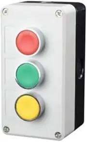 New XB2 Metal Button Switch Control Box Start Stop Industrial Identification Symbol self Reset Circular Emergency Stop Switch (Size : 3Hole)