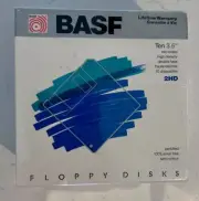 New In Box 10 BASF Floppy Disks High Density 3.5" 2HD Two Sided Double Face