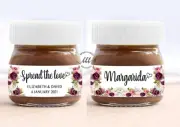 10 White Mini Nutella Jar Sticker Labels Wedding Favour Bomboniere Personalised