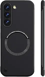 [RUNGOS] for Samsung S23 Case MagSafe (Bare Metal Feel) [Rapid Heat Dissipation] [Stable Magnetic] Borderless Slim for Samsung Galaxy S23 MagSafe Case, S 23 Phone Case Magnetic Cover 6.1'' 2023, Black