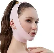 Lifting Face Band, Reusable V Masks, Double Chin Lifting Mask, Lightweight Fit, Stretchy, Pink