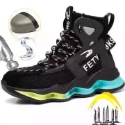 New Design Safety Shoes Steel Toe Puncture Proof High Top Work Boots Lightweight