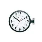Dalton Double Face Wall Clock Black Presence Wall Mounted Double Si... Brand New