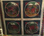"Village Crossroads" Pillow Panel