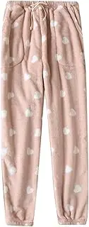 [Generic] Dots Plush Pajama Pants Women Fluffy Fleece Lounge Pants Fuzzy Warm Pj Bottoms Cute Graphic Flannel Loungewear Pants