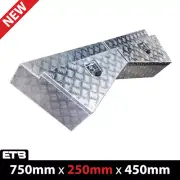 750x250x450mm Checker Plate Tapered Under Tray Tool Box