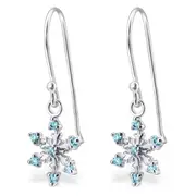 Sterling Silver Snowflake Hanging earrings