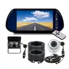 7" Rearview Clip Mirror Monitor 4PIN 2x Reversing CCD Camera For Trailer Caravan
