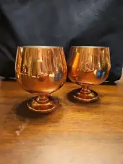 Vintage 1972 Coppercraft Guild Copper Brandy Snifters 5.75" Tin Lined Never used
