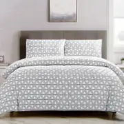 Artex Black Triangle Geometric Pattern Printed Microfiber Polyester Quilt Cover Set Single