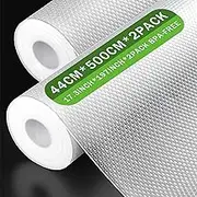 Shelf Liner for Kitchen Cabinet Non-Adhesive Drawer Liners 17.3 x 394inch Washable Plastic Fridge Liners for Pantry 44 x 1000cm
