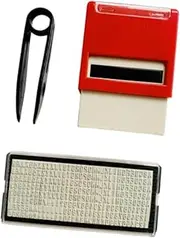 yuksok Self Inking Stamp Set Printing Stamp Removable Stationary Compact DIY Stamp Set Inking Stamp DIY Custom for Parents Teachers, Red, 14mmx38mm