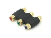 Gold Plated RCA Component Video Female to Female Coupler (R/G/B)-AVU