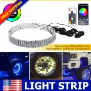 RGB Wheel Ring LED Lights Light Fits Car Truck Rim Bluetooth Lights APP 15.5inch