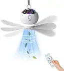 Ceiling Fans with Lights & Starry Projection, LED Hanging Camping Fan with Re...