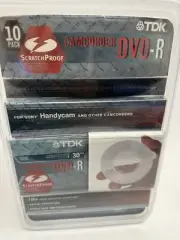 VINTAGE FACTORY SEALED TDK Camcorder DVD-R 10-Pack Scratchproof